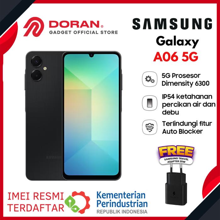 Gambar Samsung Galaxy A06 5G 6/128GB Prosesor Dimensity 6300 - Baterai 5000 mAh - Garansi Resmi - Black dari Doran Gadget Official Store undefined Tokopedia