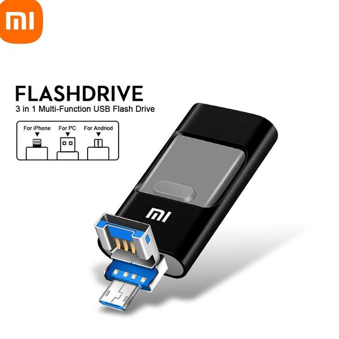 Gambar 【K302】Xiaomi Original 3-in-1 OTG Flashdisk: Multifungsi, Kompatibel dengan iphone Android & Micro USB 3.0, Kapasitas 512GB/1TB - hitam-302, 32G dari Jimmy Store Acc undefined Tokopedia