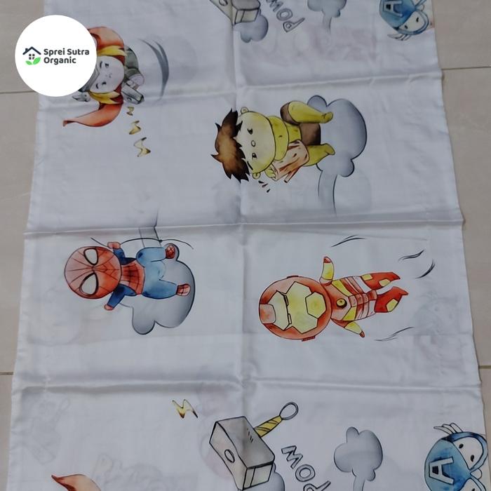 Gambar sprei sutra tencel organic 60s 160x200 t.sprei 28 - Putih, super hero dari Sprei Sutra Organic Tencel 60S undefined Tokopedia