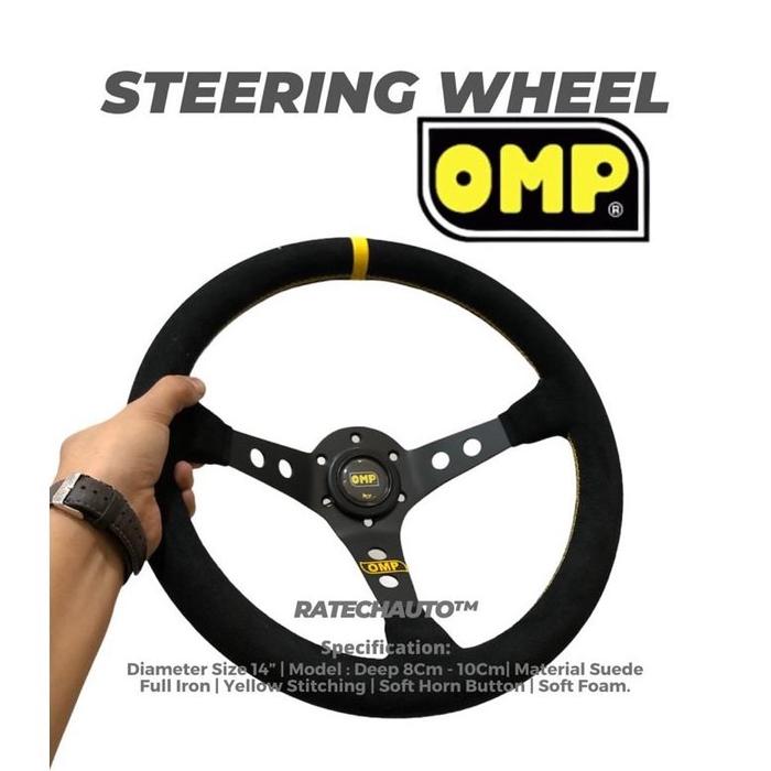 Gambar Top OMP CORSICA LEATHER STEERING WHEEL-STIR RACING OMP RACING-SETIR RACING DRIFTING-STIR DRIFT sanguasak - SUEDE KUNING, CELONG 8CM dari sanguasak undefined Tokopedia