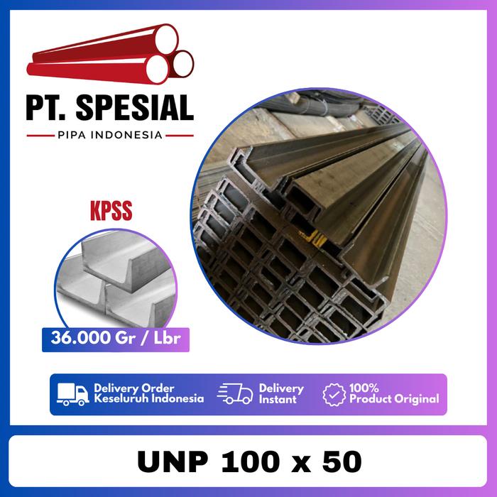 Gambar 100 Besi Kanal U / UNP 100 x 50 x 3mm 6 Meter /100Batang - 03 dari Lesso Phoeniks Abadi undefined Tokopedia