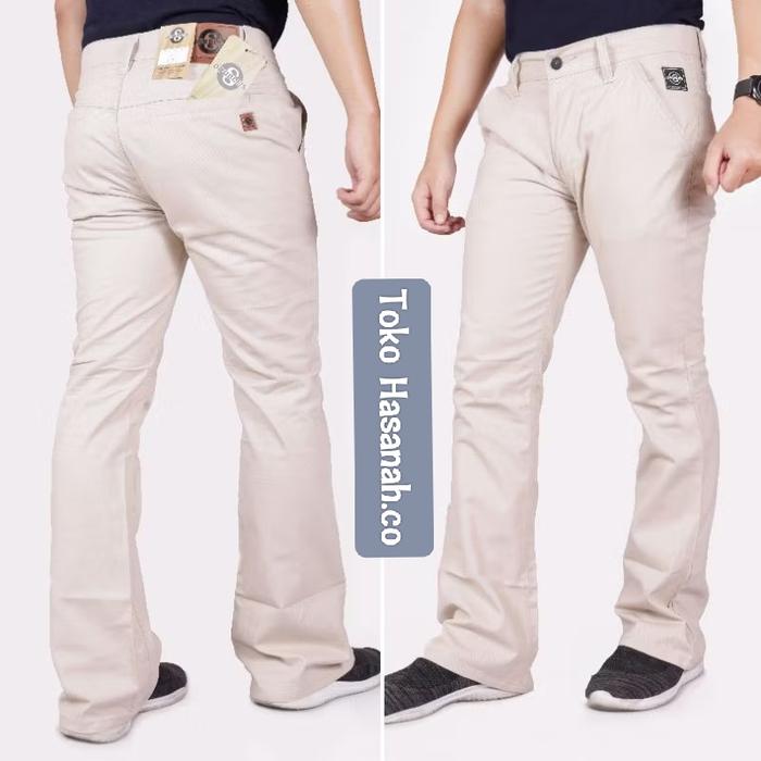 Gambar Celana Jeans Cutbray Laki Celana Panjang Cutbray Cut bray Pria Cream - Cream, XL dari toko hasanah.co undefined Tokopedia
