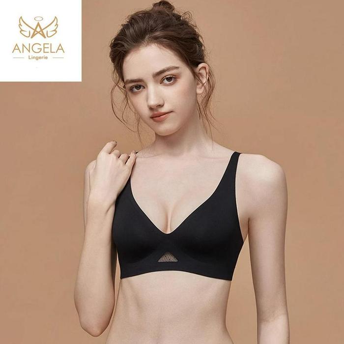 Gambar ANGELA PREMIUM JAPAN Bra BH Push Up Tanpa Kawat Wanita Bikini Sport Beha Lingerie Korea Fashion Bralette Remaja Perempuan Sexy Pakaian Dalam COD Renang Motif Cewek Pita Bunga Murah Lovey Tali Jumbo - Hitam, 32 dari Reality Mart undefined Tokopedia