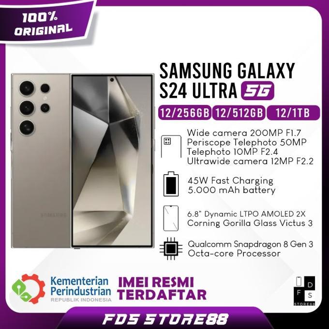 Gambar Samsung Galaxy S24 Ultra 5G 12/256 12/512 GB 12/1 TB 12GB Resmi SEIN SALE!!!! - Titanium Orange, 12/256GB dari LUIN MART undefined Tokopedia