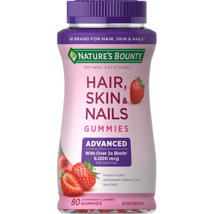 Gambar Nature's Bounty Hair Skin & Nails Advanced 2x More Biotin Gummies - 80ct dari Tokovita1981 undefined Tokopedia