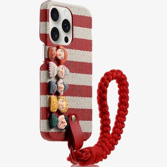 Gambar ACC Striped Fun Doll High End Handmade Doll Short Lanyard Case for Samsung Galaxy S25 S24 S23 S22 S21 S20 PLUS ULTRA + FE NOTE 20ULTRA Protective Casing Five Dolls Hand Rope Anti Fall Cover - Red, Samsung S21 dari MEXO 66 STORE undefined Tokopedia