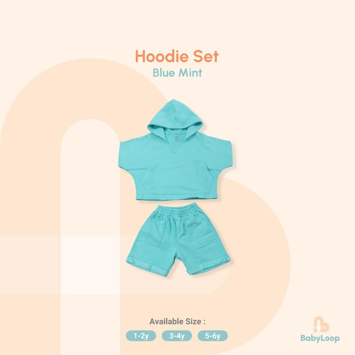 Gambar Baju Anak dan Dewasa - Hoodie Set Summer Rain Collection - Baby Loop - Blue Mint, 1-2 Years dari Baby Loop Authorized Reseller undefined Tokopedia
