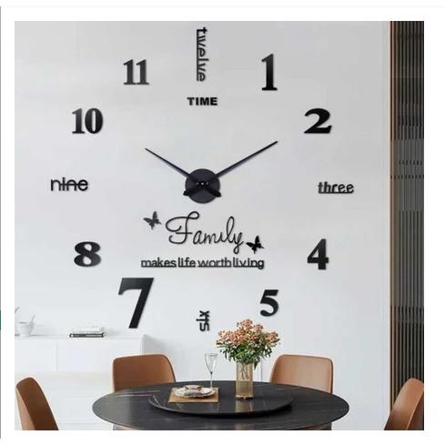Gambar Hiasan dinding jam dinding Jumbo taffware Jam diy Jam dinding unik 150CM Hitam Gold Jam dinding jumbo jam minimalis DIY jam besar - FAMILY HITAM dari TOKOO KU KI undefined Tokopedia