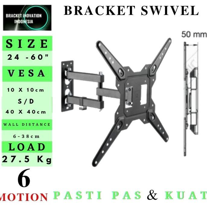 Gambar braket bracket breket tv led uhd 32 40 43 49 50 55 58 60 inci nb p5 - SWIVEL 32-60" dari Ridwan Konsultan undefined Tokopedia
