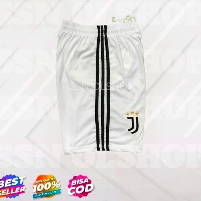 Gambar celana sepak bola jj juve putih garis hitam terbaru 2025 kolor bola futsal ssn olshop - juve putih, L dari ssn olshop undefined Tokopedia