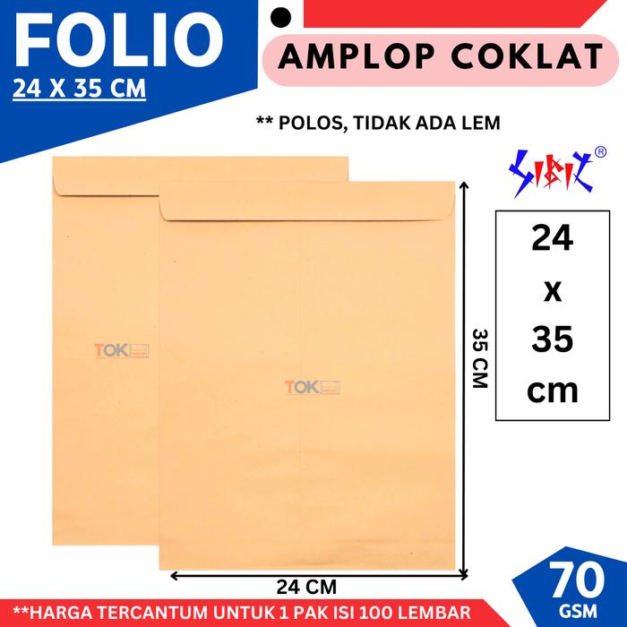 Gambar Amplop Coklat FOLIO F4 24x35 isi 100 lbr - Folio ZIBIZ dari TOKO AMPLOP JAKARTA undefined Tokopedia