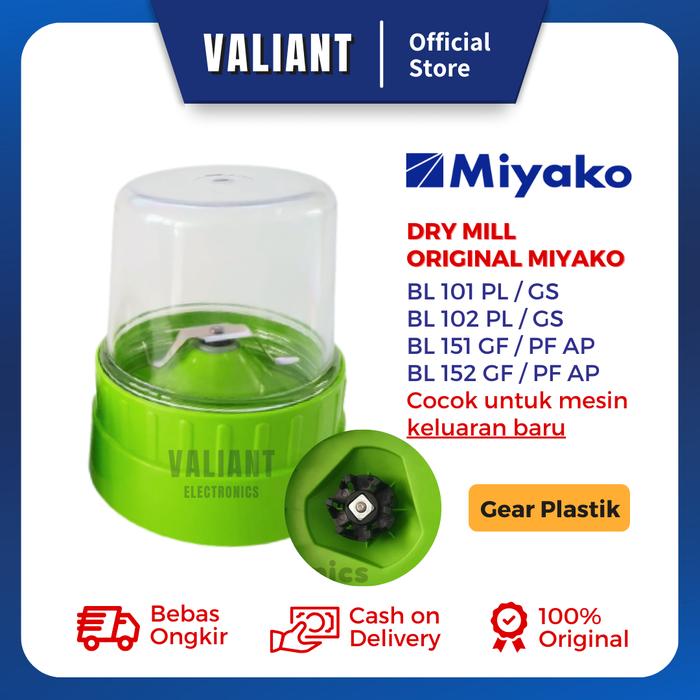 Gambar Miyako Set Bumbu Kering / Dry Mill / Gelas Blender Plastik Tipe BL 101 102 151 152 - Hijau - Packing DOUBLE dari Valiant Electronics TOP undefined Tokopedia
