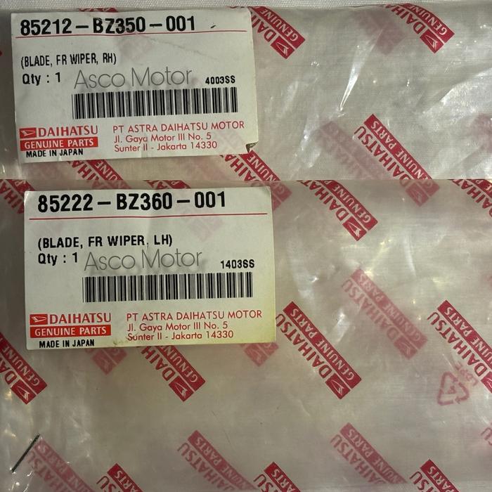 Gambar Wiper Depan original All New (Xenia, Avanza) Gen 3 - Set dari Asco Motor_NEW undefined Tokopedia