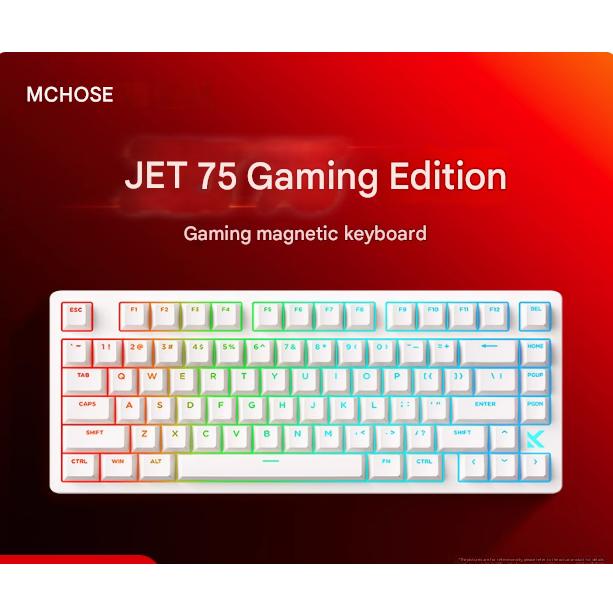 Gambar MCHOSE Jet 75 Magnetic Switch Mechanical Keyboard - Wired, Low Latency, Customizable for Gaming & Office - WhiteStarlight dari Vintage Last undefined Tokopedia