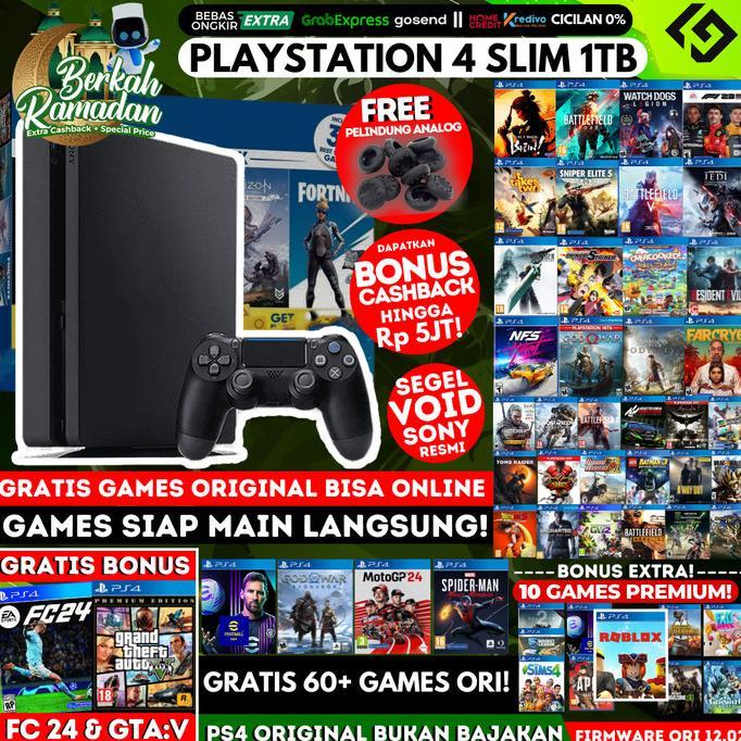 Jual PS4 Slim 1TB Original Playstation PS Garansi Panjang Free