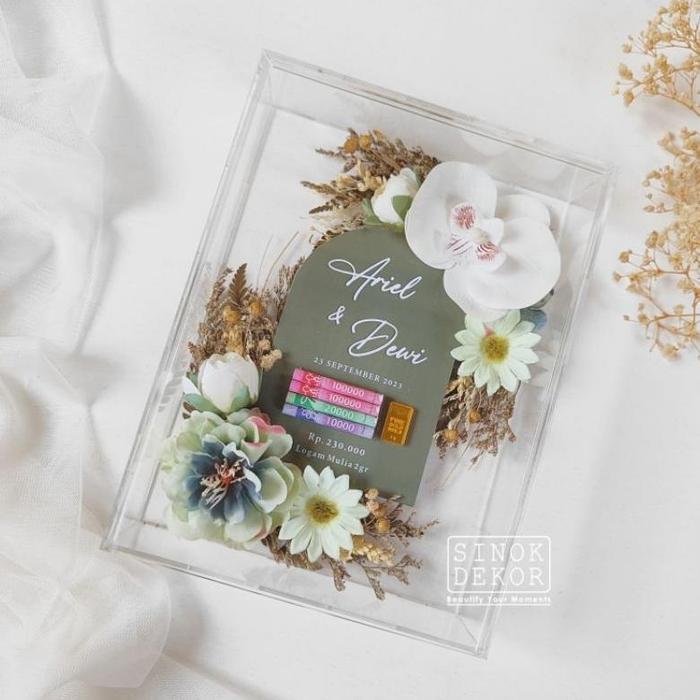 Gambar Jual Mahar Akrilik / Bingkai Mahar Pernikahan / Mahar Nikah / Mahar Rustic / Mahar Uang / Frame Mahar Transparan - Print dari Herdiman846 undefined Tokopedia