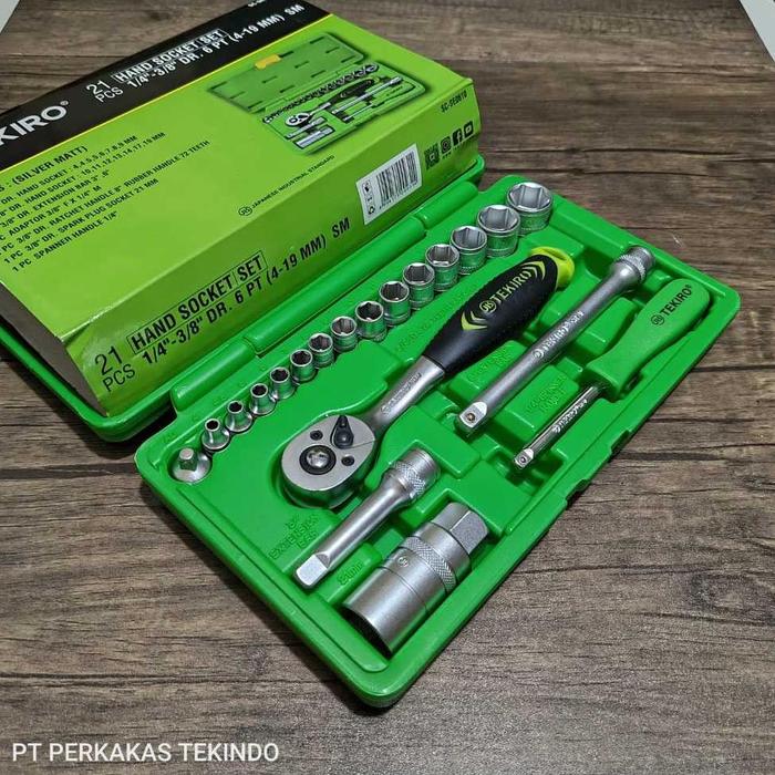 Gambar New Kunci Shock Sock 24 Pcs Toolkit Tekiro 1 Set Lengkap + Gagang Sok L 1/2 Inch Handle Sok + Mata Sok Tekiro 22 Dan 24 Mm Original Termurah Ready - SHOCK 21 PCS dari Langgam Style undefined Tokopedia