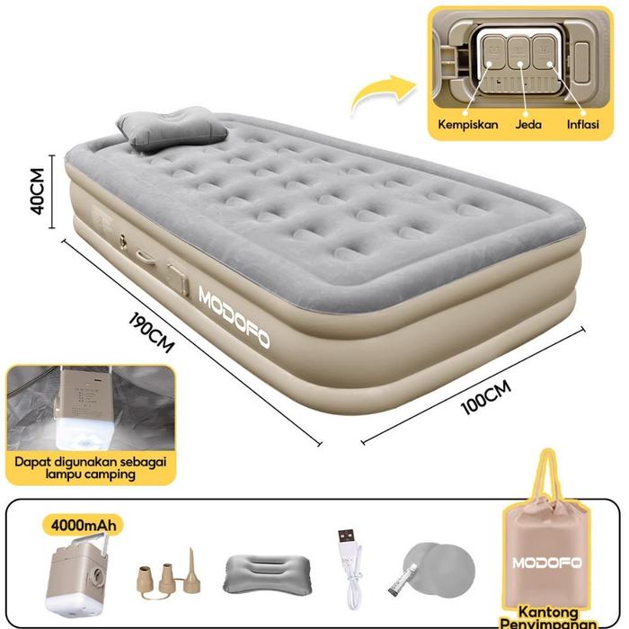 Gambar MODOFO Biru Outdoor Matras Kasur Pompa Matras Tidur Angin Bisa Tahan Inflatable Bed Pompa Tiup Air Original Bergaransi Murah - 190*100*40 dari Nirmala Store 5758 undefined Tokopedia