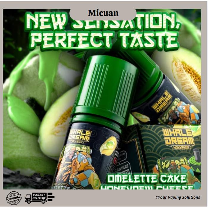 Gambar WHALE DREAM HOKKAIDO V3 OMELETTE CAKE HONEYDEW CHEESE PODS FRIENDLY 30ML BY JVS dari micuan88 undefined Tokopedia