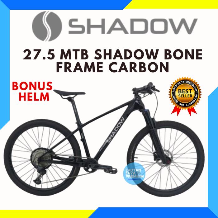 Gambar Sepeda Gunung MTB 27.5 Shadow Bone Carbon Black Glossy - Hitam, L (19) dari Lautan Jaya Premium undefined Tokopedia