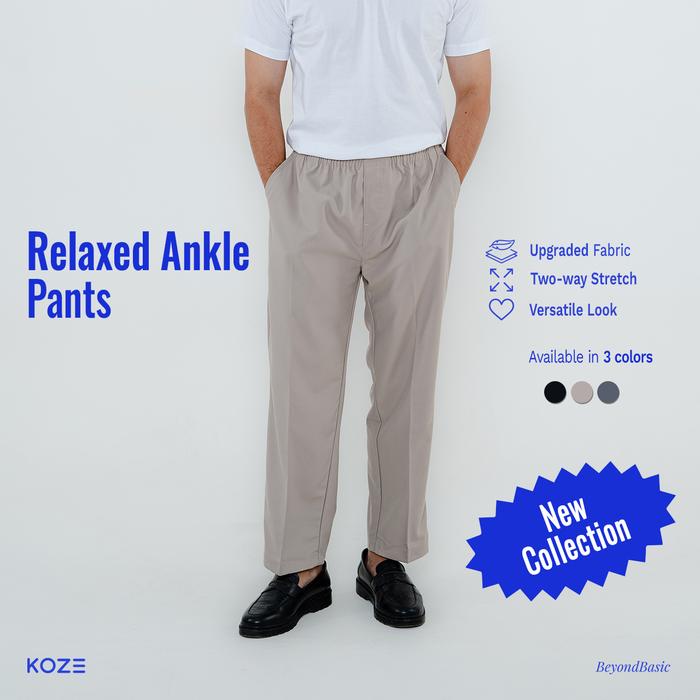 Gambar KOZE RELAXED ANKLE PANTS ALL COLOR - Celana Panjang Ankle Fit Rileks Semua Warna - BEIGE, M dari koze shop undefined Tokopedia