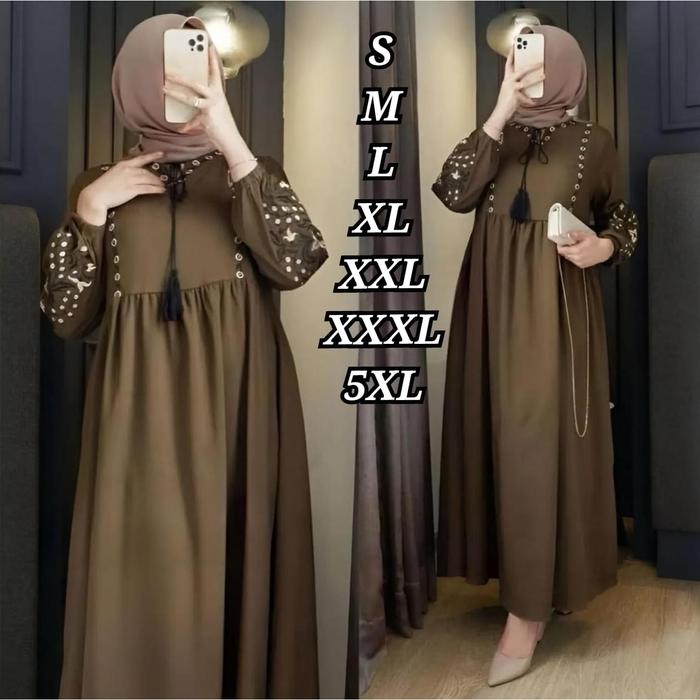Gambar Gamis Kekinian Ld 130 Jumbo Lebaran Terbaru 2025 Gamis Terlaris Size : 5XL XXXL XXL XL L M S Bahan Shakilla Premium BISA COD - NYL ARMY, L dari sukses21 undefined Tokopedia