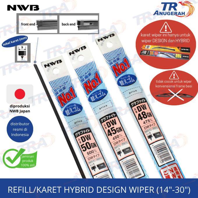 Gambar Karet Wiper Refill DESIGN NWB 14 16 17 18 19 20 22 24 26 28 30 inch - DW35GN 14 INCH dari Gina Vertibikam undefined Tokopedia