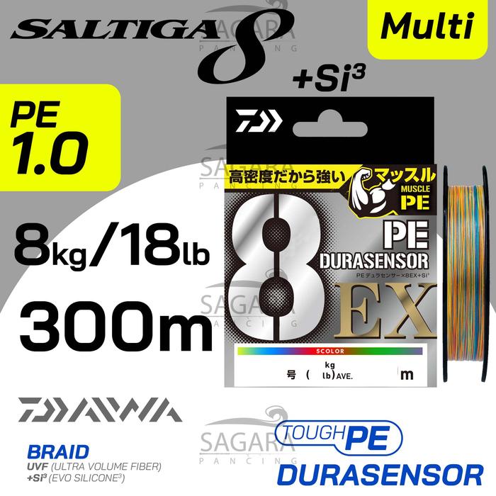 Gambar Senar PE Daiwa Saltiga SJ DuraSensor X8 EX Sensor X12 UVF +Si 200 | 300 | 400 | 600 Meter - X8 PE#1-300m dari Sagara Pancing undefined Tokopedia