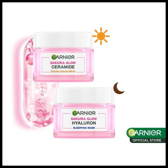 Gambar Terlaris Garnier Sakura Glow Day Cream 50Ml + Night Cream 50Ml (Sakura White) Good Quality - Day+Night Cream dari Gencanayoo undefined Tokopedia