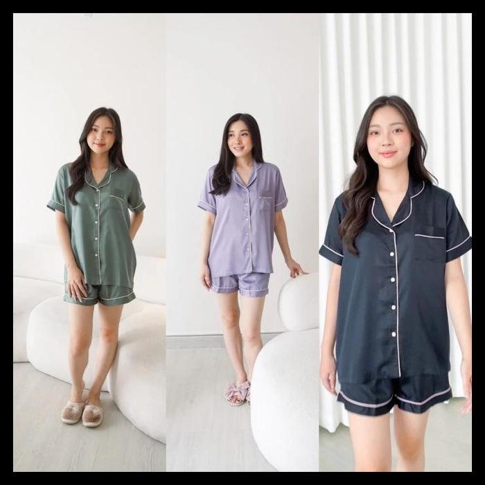 Gambar SALE TERMURAH CALLA LAUREL - SHORT PANTS CLASSIC COLLECTION (TENCEL) PJ SET - PYJAMA - LILAC, S dari TokoImpianku_ undefined Tokopedia