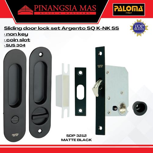Gambar PALOMA SDP Sliding Door Lock Set Paket Handle Tanam Pintu Sliding Square SDP 3211 3212 3213 - Matte Black dari PINANGSIAMAS PINANGSIA undefined Tokopedia