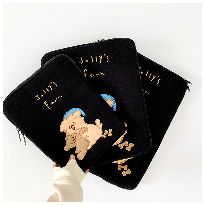 Gambar Tas Laptop Macbook Air Pro M1 M2 M3 M4 Max Cover Sleeve Soft Case Portable Bag Leptop 13 13.6 14 14.2 15 16 Inch Compartment Pencil Slot Jolly Hitam Putih Cute Lucu - Hitam, 15 - 16 inch dari lanalini.id undefined Tokopedia