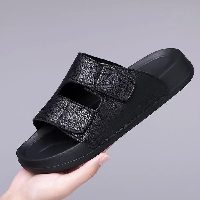 Gambar Sandal Pria Kulit Kasual Fashion Sendal Slop Import Anti Licin PM14 - Hitam, 38 dari Nordic Inc undefined Tokopedia