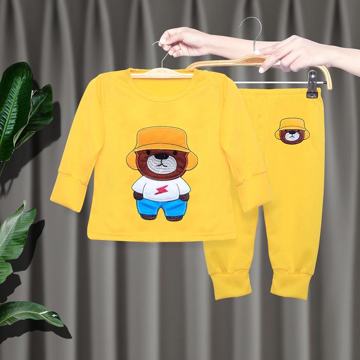 Gambar SETELAN BAJU TIDUR ANAK LAKI-LAKI DOBY BEAR UMUR 2 SAMPAI 7 TAHUN BAHAN TEBAL LEMBUT ADEM / BAJU TIDUR ANAK LAKI-LAKI UMUR 4 5 TAHUN / BAJU TIDUR ANAK LAKI CELANA PANJANG / BAJU TIDUR ANAK LAKI-LAKI CELANA PANJANG / SET BAJU TIDUR ANAK LAKI TEDDY BEAR - Kuning, S dari Yeskid undefined Tokopedia