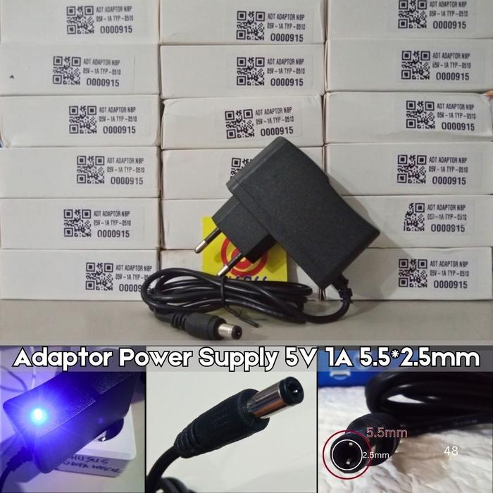 Gambar Adaptor Power Supply 5V 1A 2A Jack 5.5mm 2.5mm HTB Netlink Fingerprint - 5V 1A dari Disass Jogja undefined Tokopedia