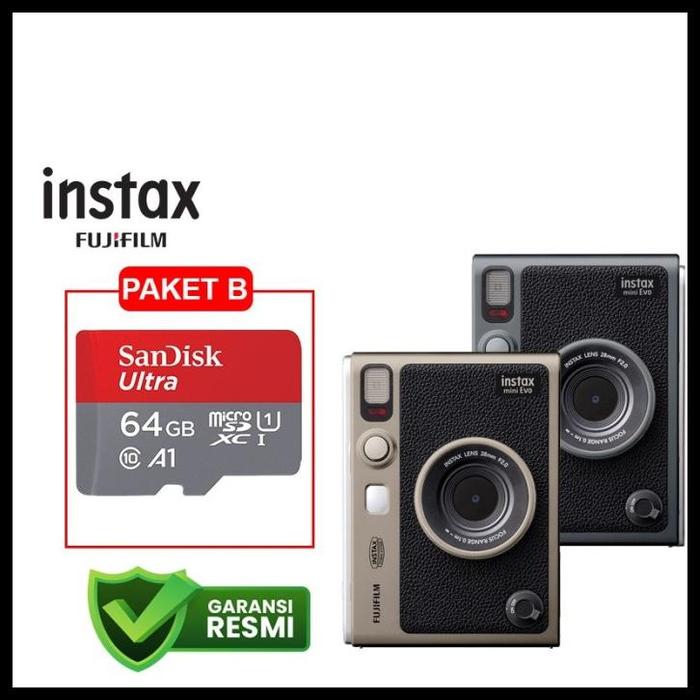 Gambar Terbaru Fujifilm Instax Mini Evo 90Th Anniversary Special Kit Kamera Instan Special Edition Garansi Resmi Best Seller - Paket B, Titanium Gold dari Beta Bee undefined Tokopedia