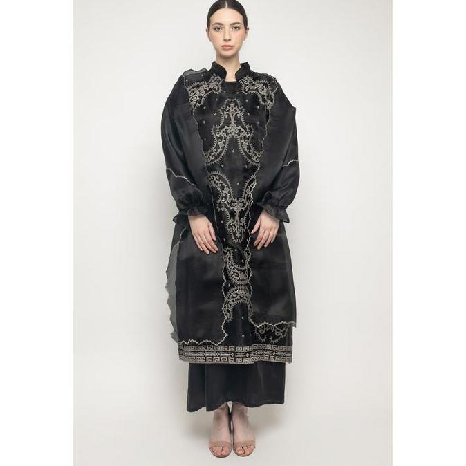 Gambar EMBARA - SAMAYA TENUN DRESS ---- baju lebaran / kebaya - kondangan / wisuda / modern / lamaran - Black - Hijab dari dimaskanjeng1 undefined Tokopedia