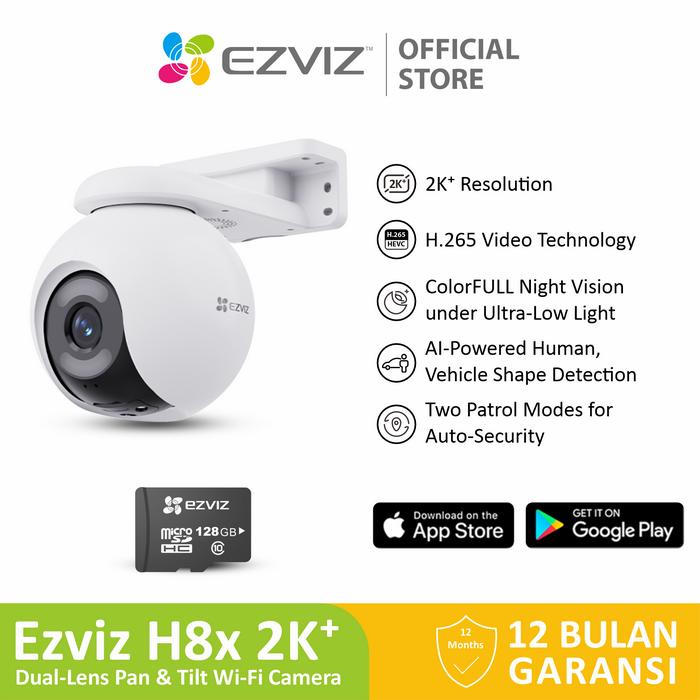 Gambar Ezviz H8x 2K⁺ 4MP Pan & Tilt Wi-Fi IP Camera Security CCTV Outdoor w/SD Card 32/64/128Gb - H8X + Ezv 128Gb dari Ezviz Official Store undefined Tokopedia