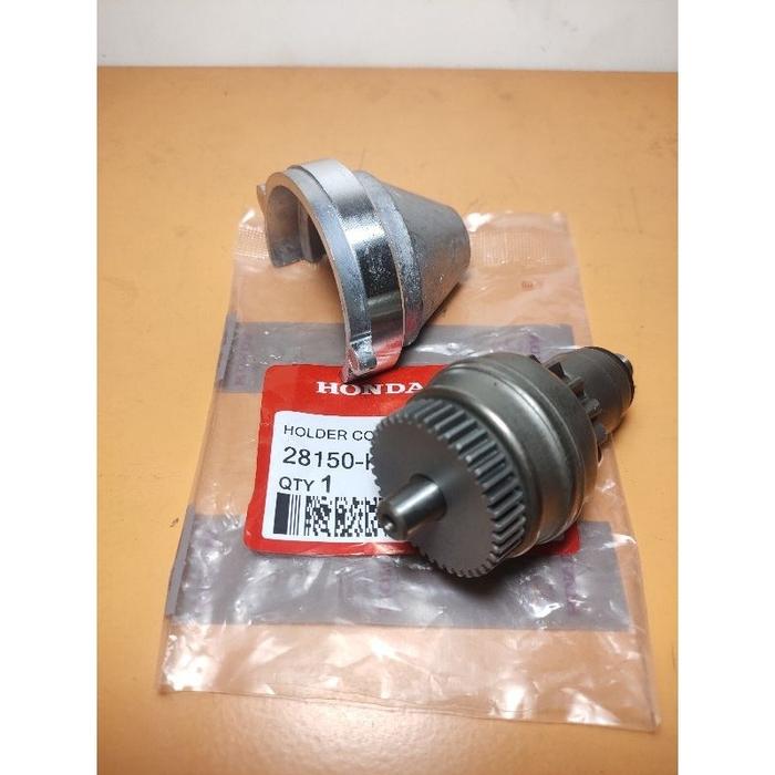 Gambar Paket Dinamo Starter + Starter + Tutup  – Honda Vario / Beat / Scoopy / Spacy (Starter Kasar, Plug & Play) - Granat+Tutup dari Berkah Motor Spares undefined Tokopedia