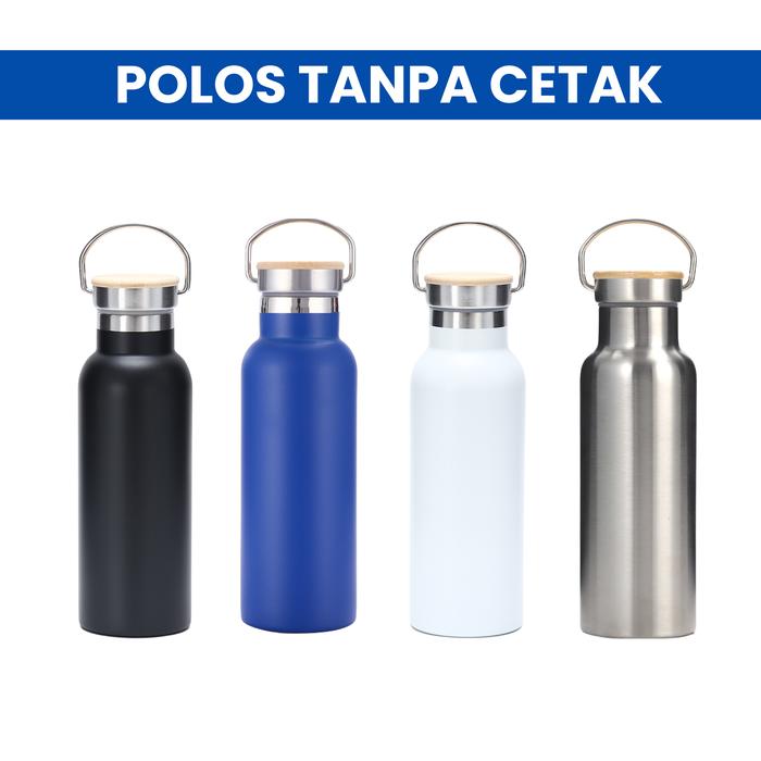 Gambar Tumbler Arizona Vacuum Stainless Steel 500ml Bambu Custom Nama Logo - Polosan, Putih dari Sanjaya Promosi undefined Tokopedia