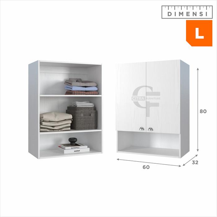 Gambar SHUMO Lemari Baju Pakaian Gantung Serba Guna Minimalis | Rak Kabinet Dinding - L, DIRAKIT dari Citra furniture undefined Tokopedia