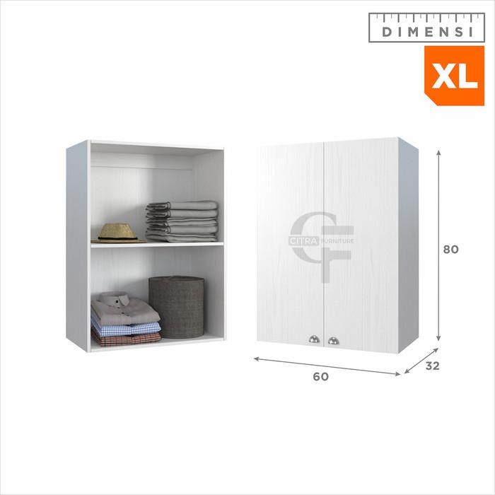 Gambar SHUMO Lemari Baju Pakaian Gantung Serba Guna Minimalis | Rak Kabinet Dinding - XL, TANPA RAKIT dari Citra furniture undefined Tokopedia