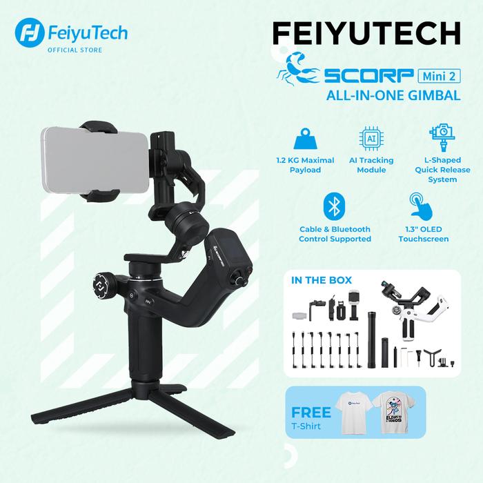 Gambar Feiyu Scorp Mini 2 New ALL-IN-ONE gimbal with built-in AI tracker - Combo - Hitam dari Feiyutech Indonesia undefined Tokopedia