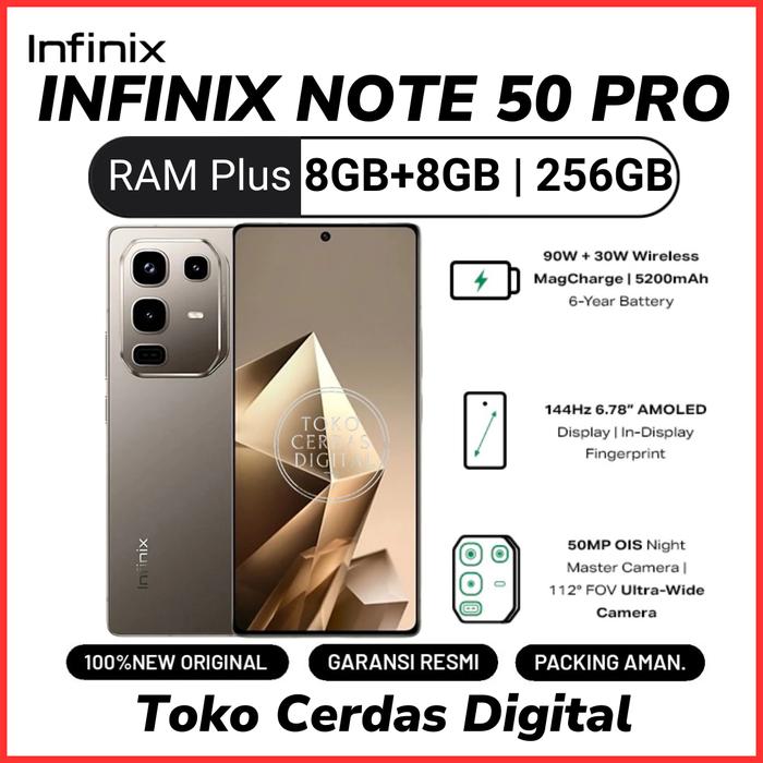 Gambar INFINIX Note 50 Pro 8/256GB Garansi Resmi 12 Bulan - Grey dari TokoCerdasDigital undefined Tokopedia