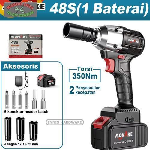 Gambar Mesin Bor Listrik Tanpa Kabel Baterai Impact Drill Wrench Cordless 48V [WINDO 2020] - 48S (1 Baterai) dari WINDO 2020 undefined Tokopedia