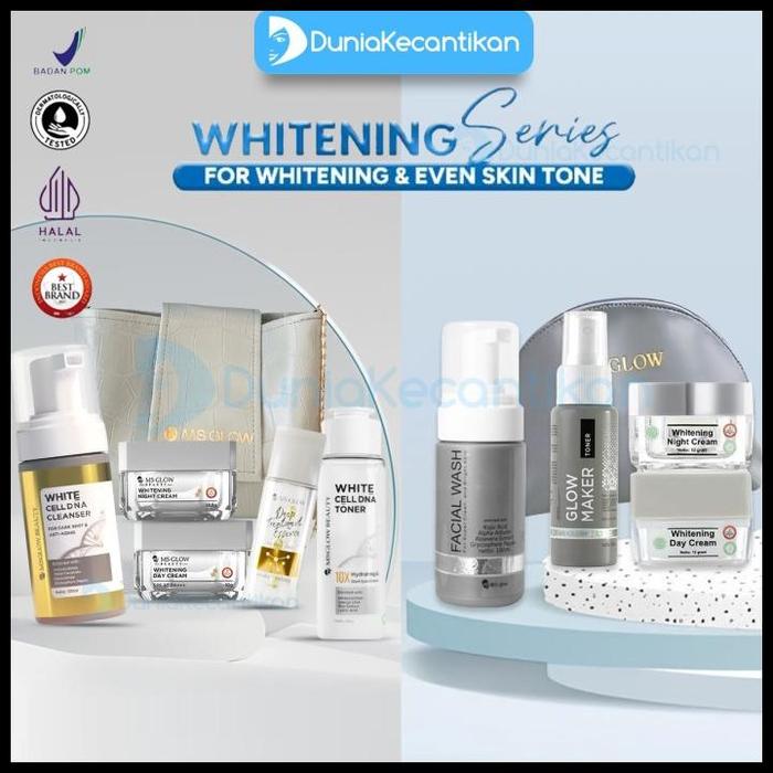 Gambar Terlaris Ms Glow Paket Whitening Series Free Pouch - Cream Pemutih Wajah Good Quality - Kemasan Lama  dari Gencanayoo undefined Tokopedia