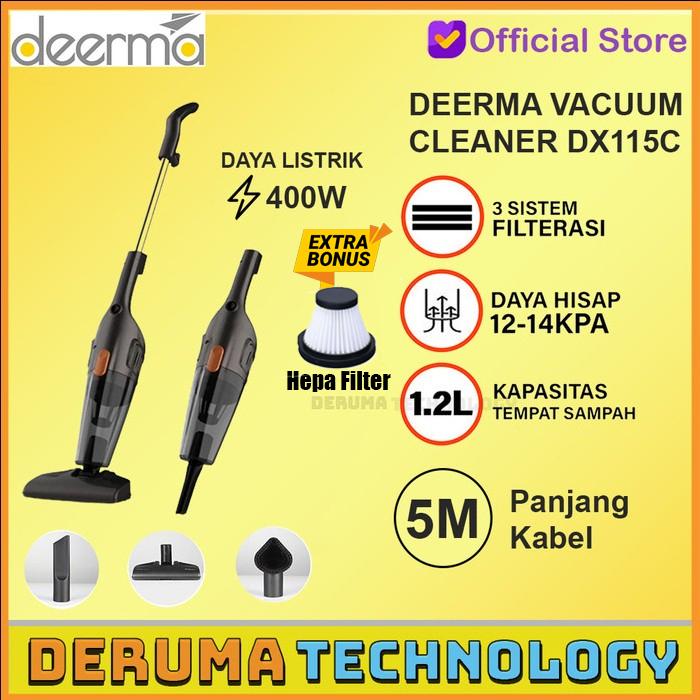 Gambar DEERMA DX115C PORTABLE 2IN1 SILENT VACUUM CLEANER PENYEDOT DEBU RUMAH - DX115C + FILTER dari DERUMA TECHNOLOGY OFFICIAL undefined Tokopedia