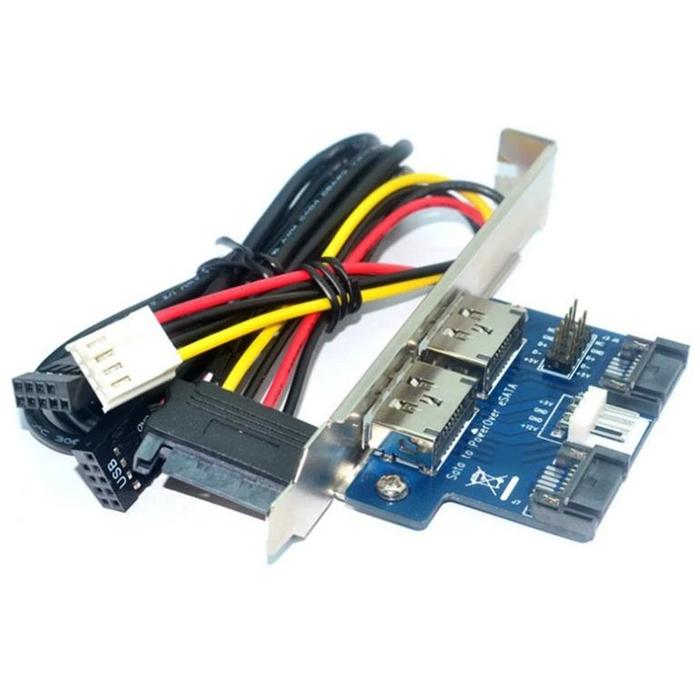 Gambar READYSTOK NEW-DESKTOP COMPUTER DUAL PORT SATA TO POWER ESATA ESATAP 9PIN TO USB 2.0 CONVERTER EXPANSION REAR BRACKET CARD - blue dari Rihmasyah shop undefined Tokopedia