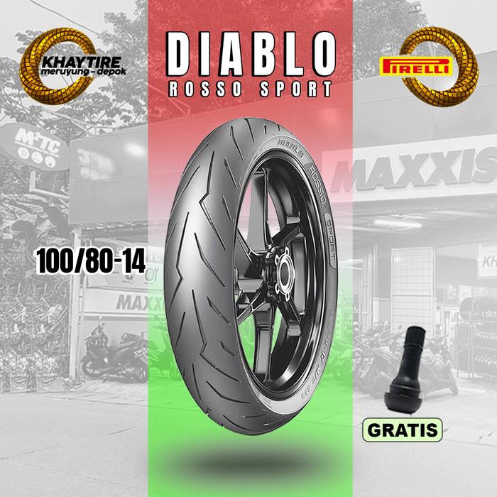 Jual Ban Motor Matic // PIRELLI DIABLO ROSSO SPORT 100/80 R14 Tubeless ...