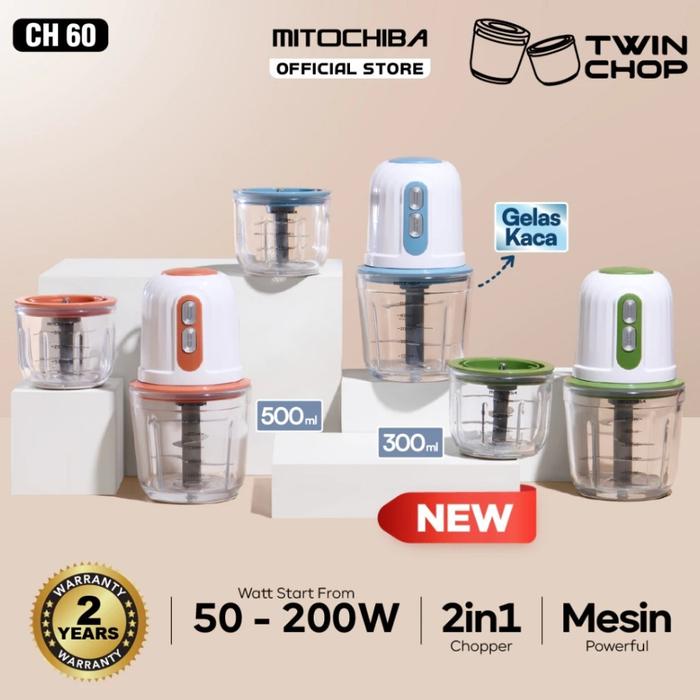 Gambar Mitochiba chopper ch - 60 penggiling dan penghalus bumbu - green pistachio dari BR olshop.id undefined Tokopedia
